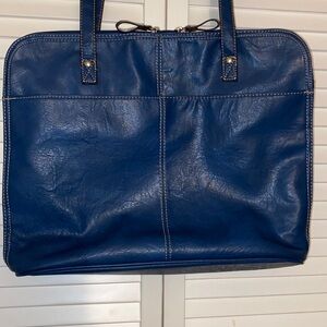 Vegan Bueno Soft Leather Beautiful Blue  Laptop - Travel Briefcase Tote Bag
